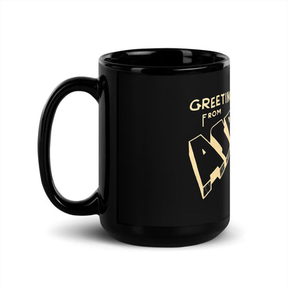 Greetings from Asbury Park - Black Glossy Mug 15oz
