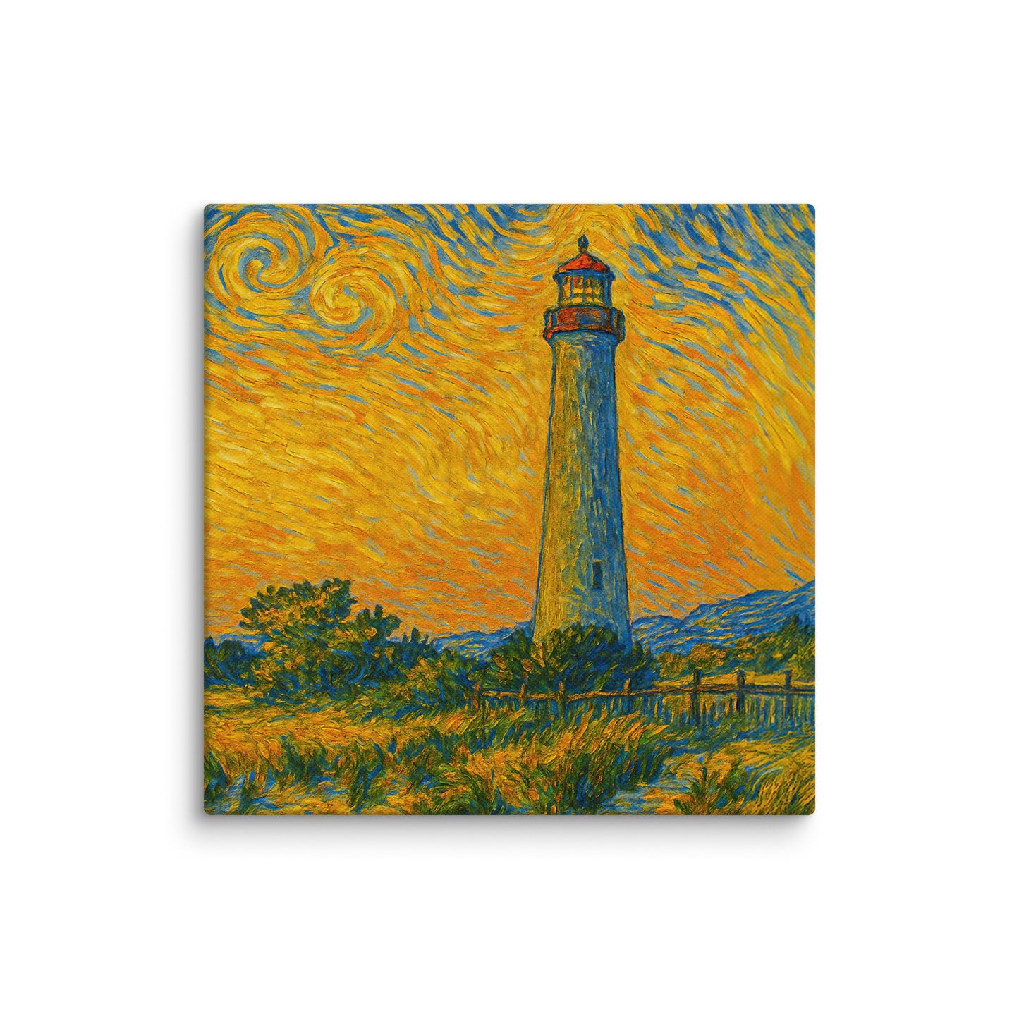 "Dunegrass with Lighthouse" - CAPE MAY - Canvas 14″×14″