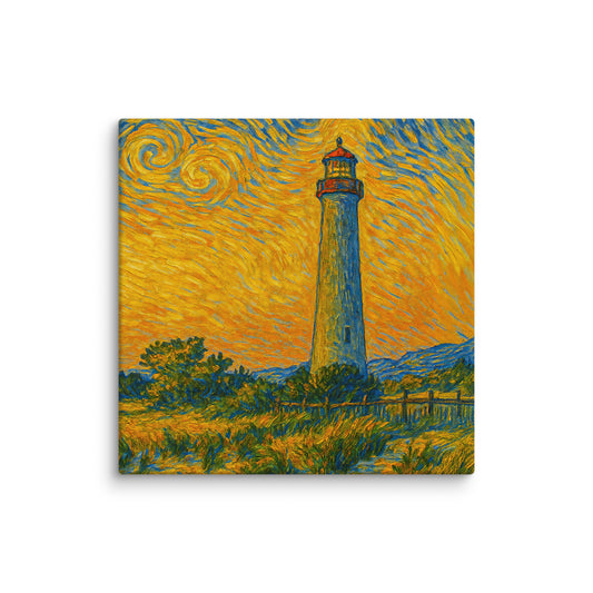 "Dunegrass with Lighthouse" - CAPE MAY - Canvas 14″×14″