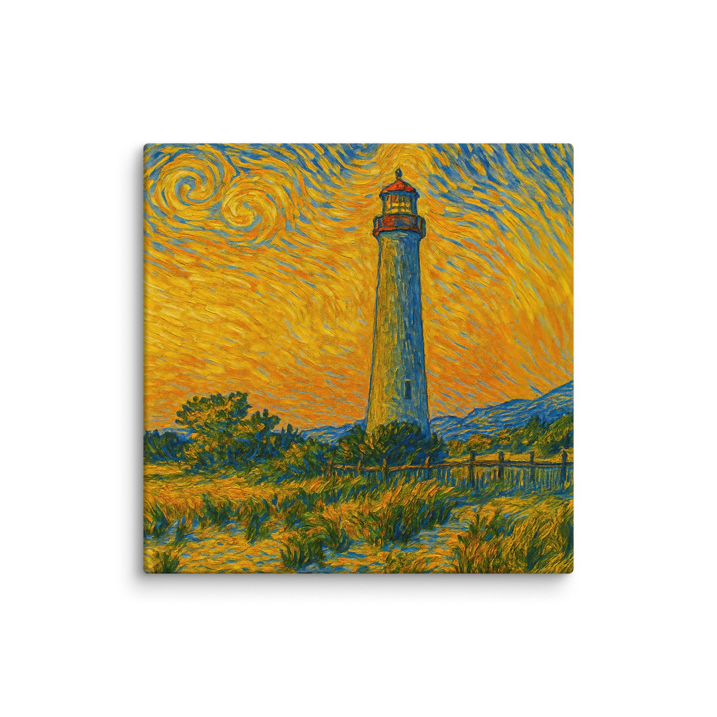 "Dunegrass with Lighthouse" - CAPE MAY - Canvas 18″×18″