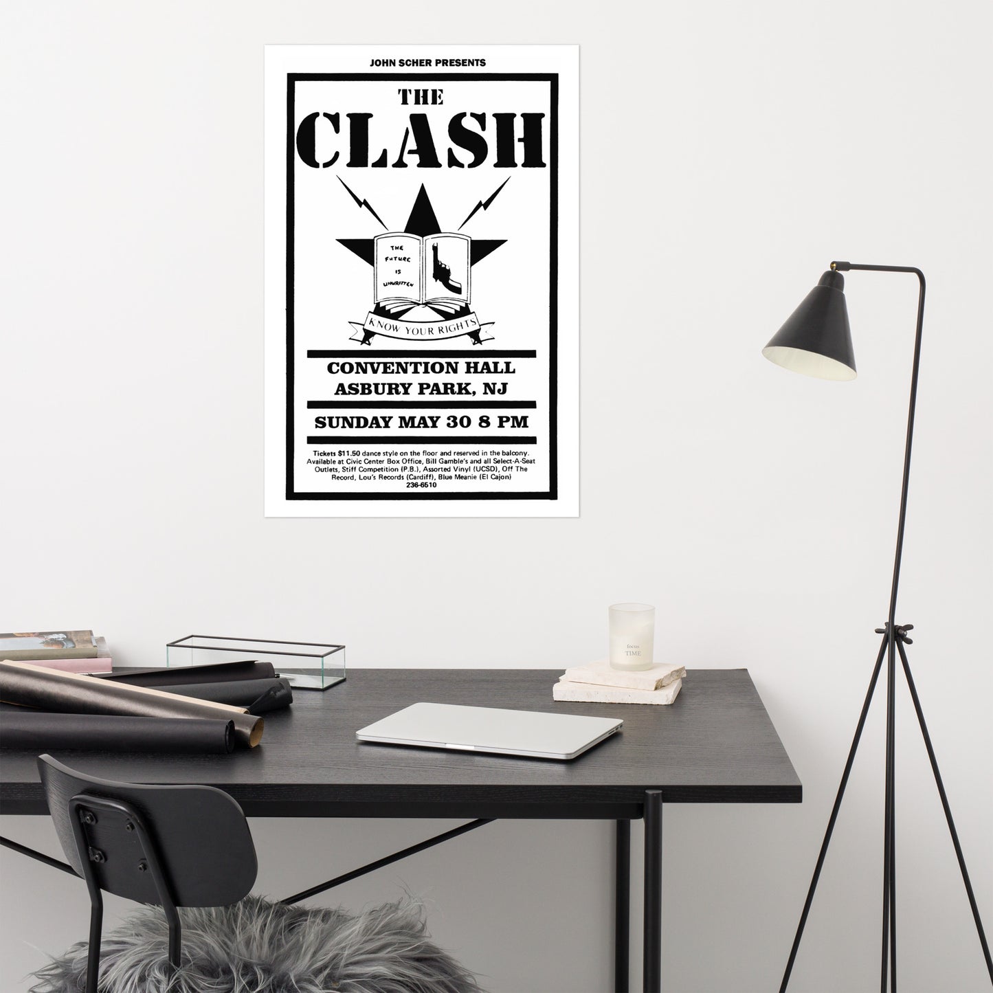 The Clash / Convention Hall / 1982 - ASBURY PARK - Premium Matte Poster 24″×36″
