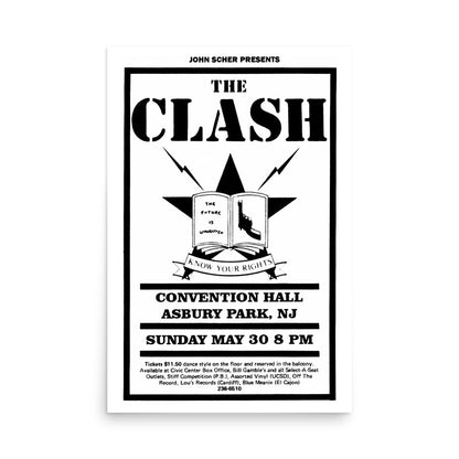 The Clash / Convention Hall / 1982 - ASBURY PARK - Premium Matte Poster