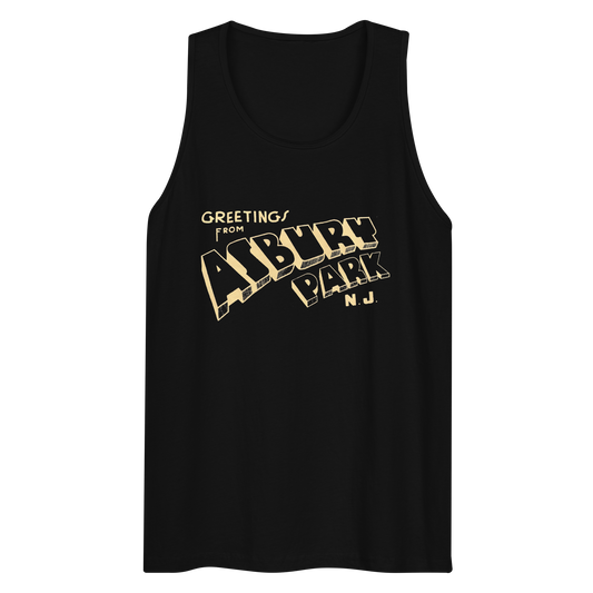 Greetings From Asbury Park - ASBURY PARK - Men’s premium tank top Black