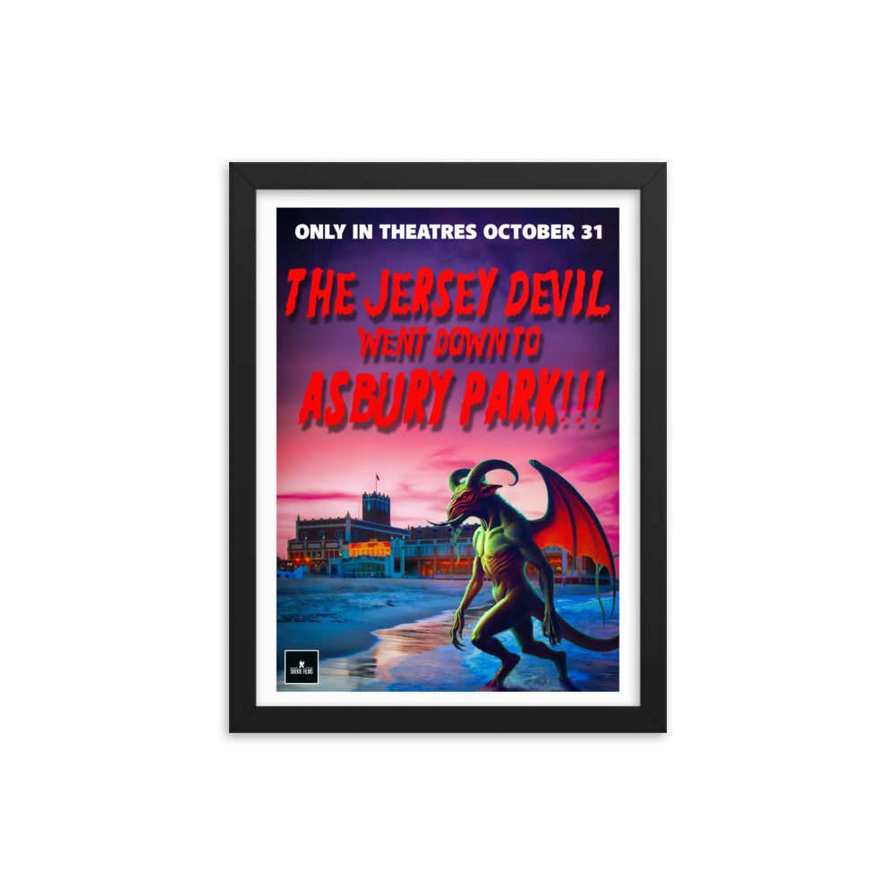 The Jersey Devil Went Down To Asbury Park!!! - Framed photo paper poster 12″×16″