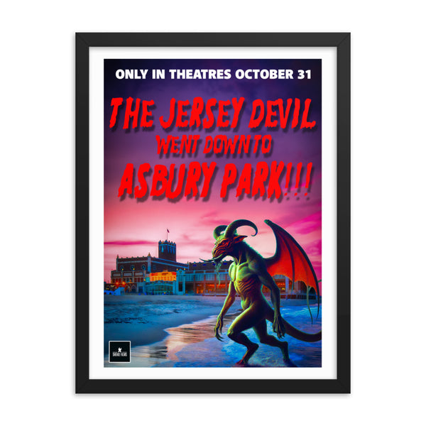 The Jersey Devil Went Down To Asbury Park!!! - Framed photo paper poster