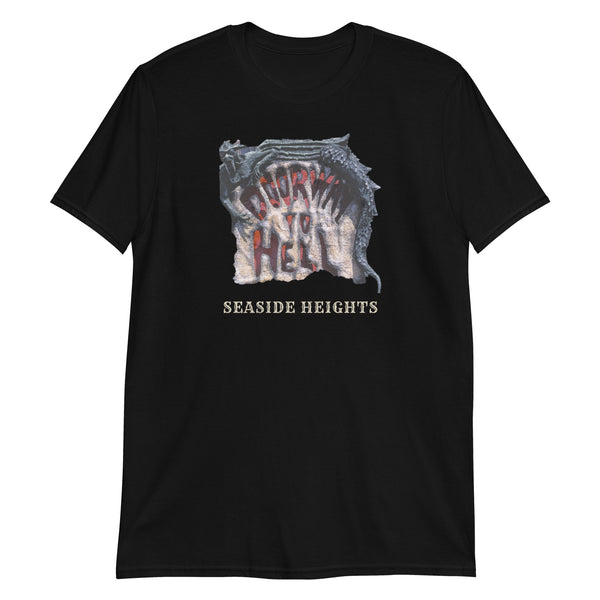 Doorway to Hell Seaside Heights NJ vintage haunted house t-shirt, Black, front