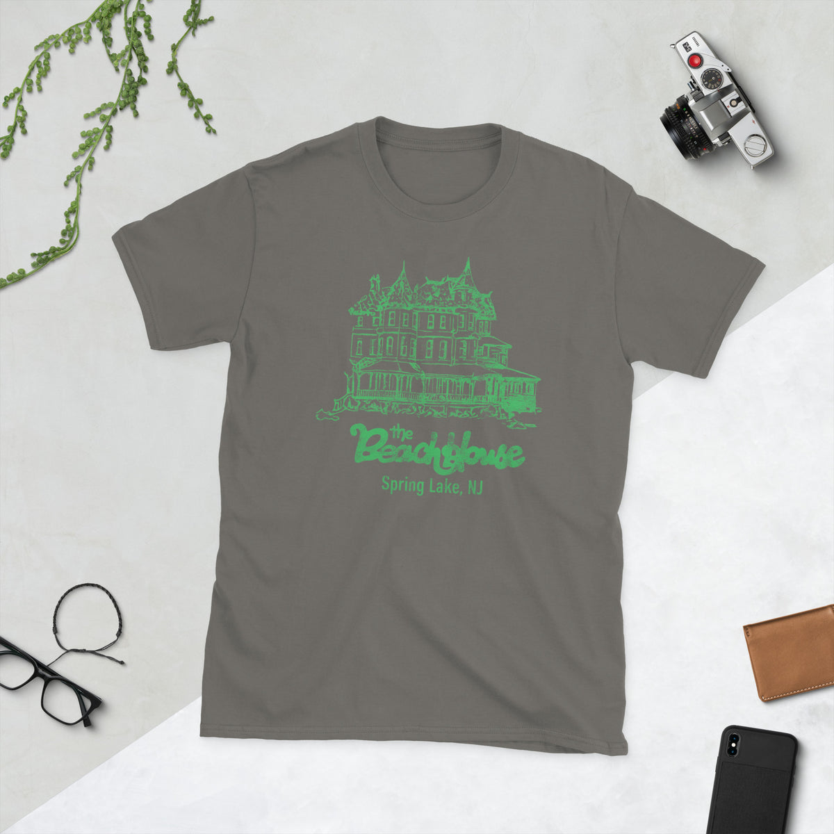 The Beach House - SPRING LAKE - Short-Sleeve Unisex T-Shirt Charcoal