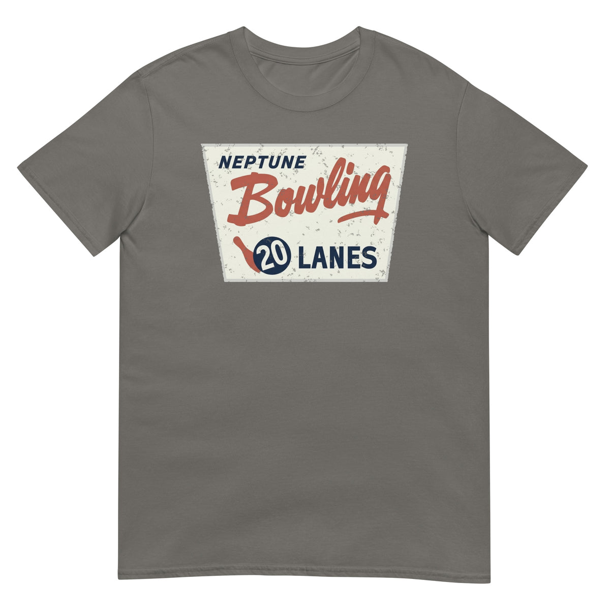 Neptune Bowling 20 Lanes Neptune NJ vintage t-shirt, Charcoal, front