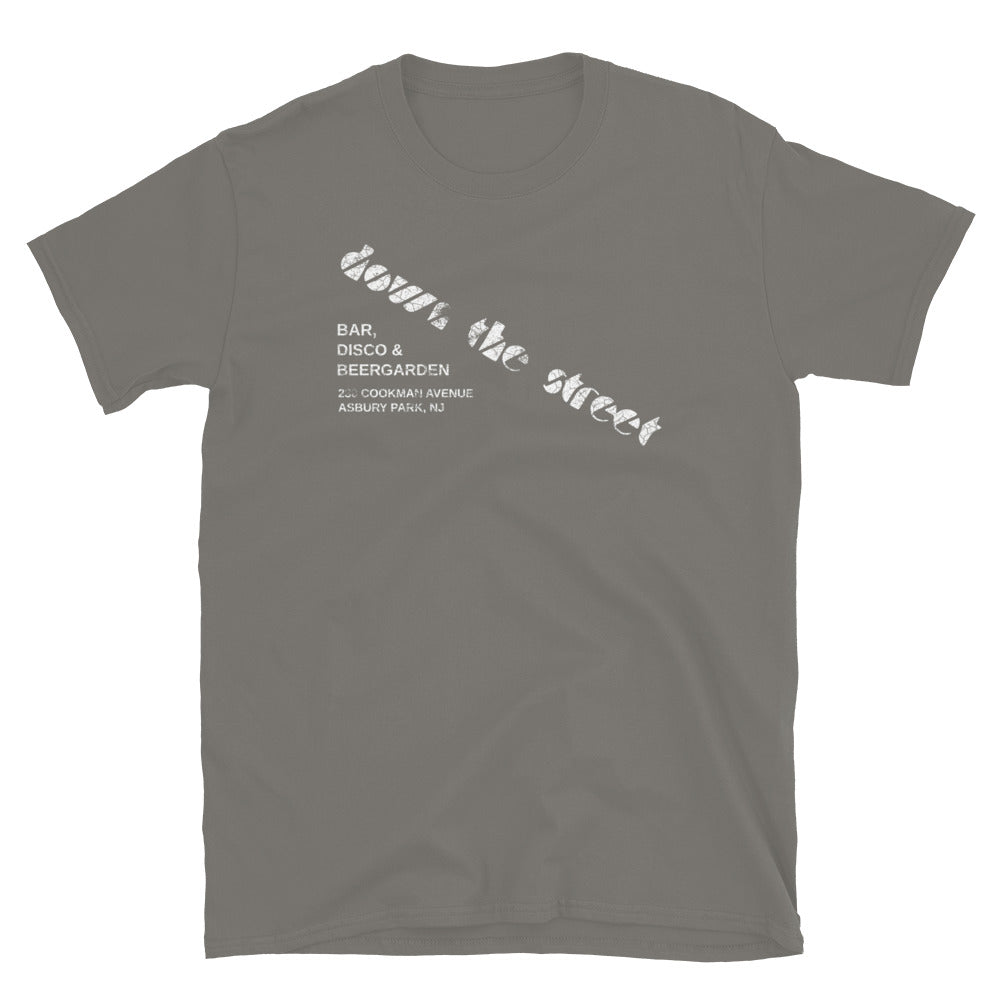 Down the Street Asbury Park NJ vintage t-shirt, Charcoal, front
