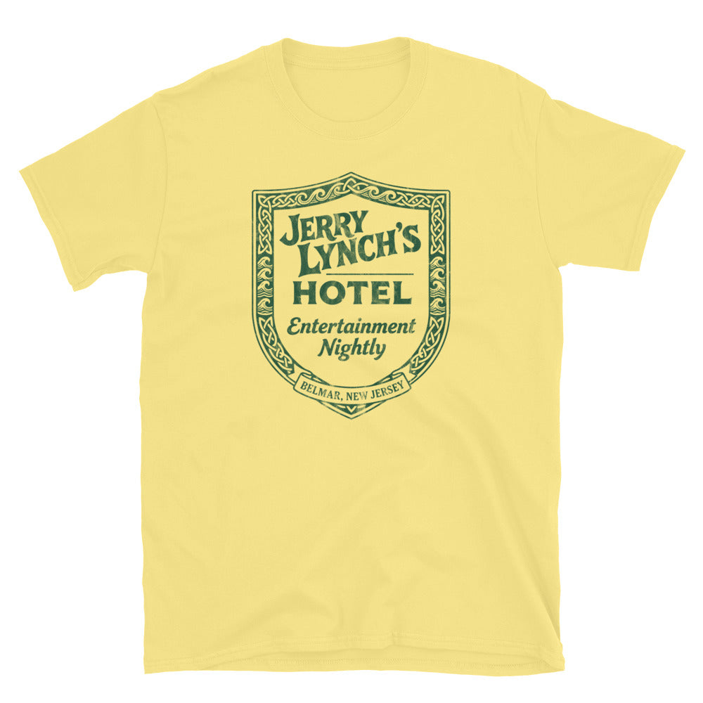 Jerry Lynch's Hotel - BELMAR - Short-Sleeve Unisex T-Shirt Cornsilk