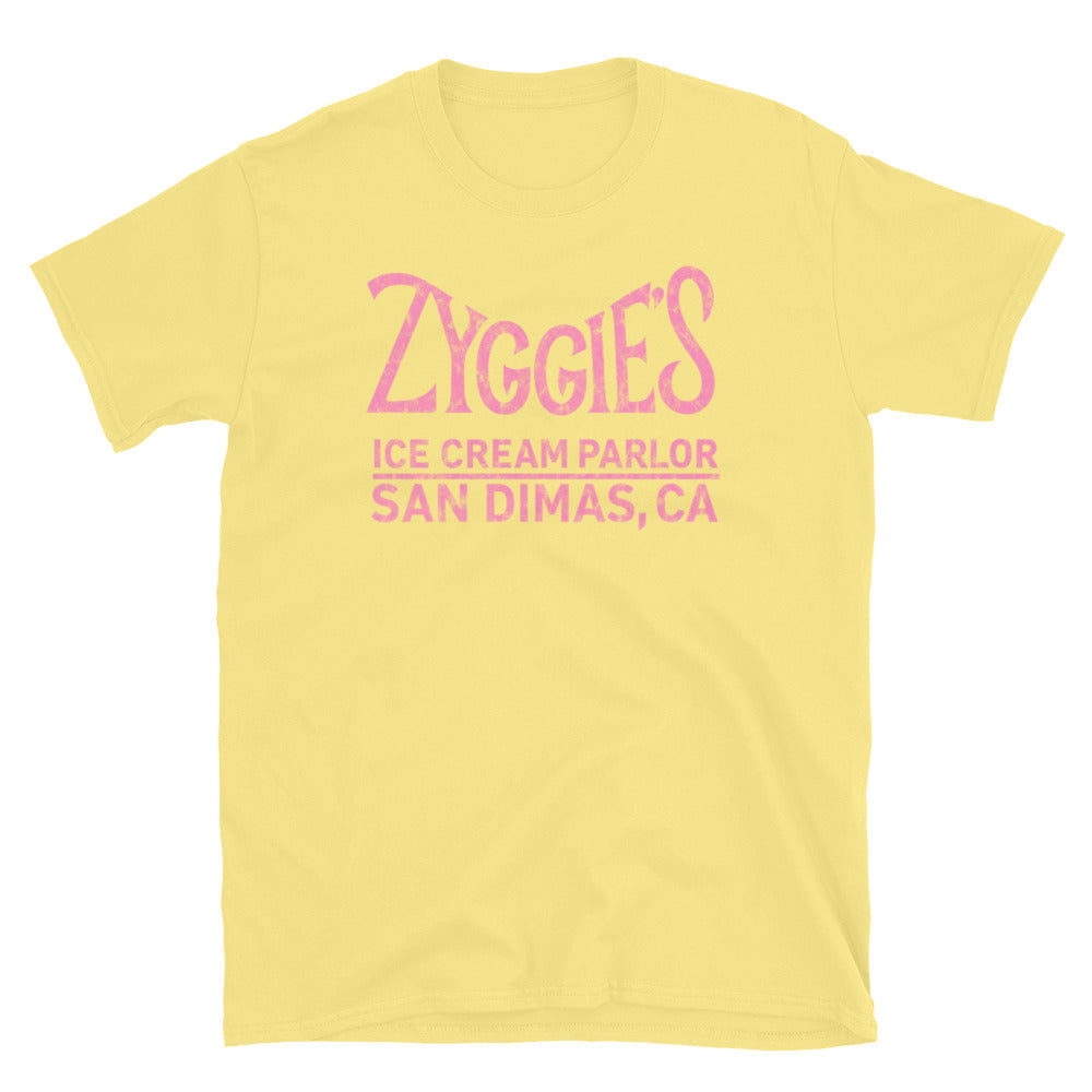 Zyggie's Ice Cream Parlor - SAN DIMAS, CA - Short-Sleeve Unisex T-Shirt Cornsilk