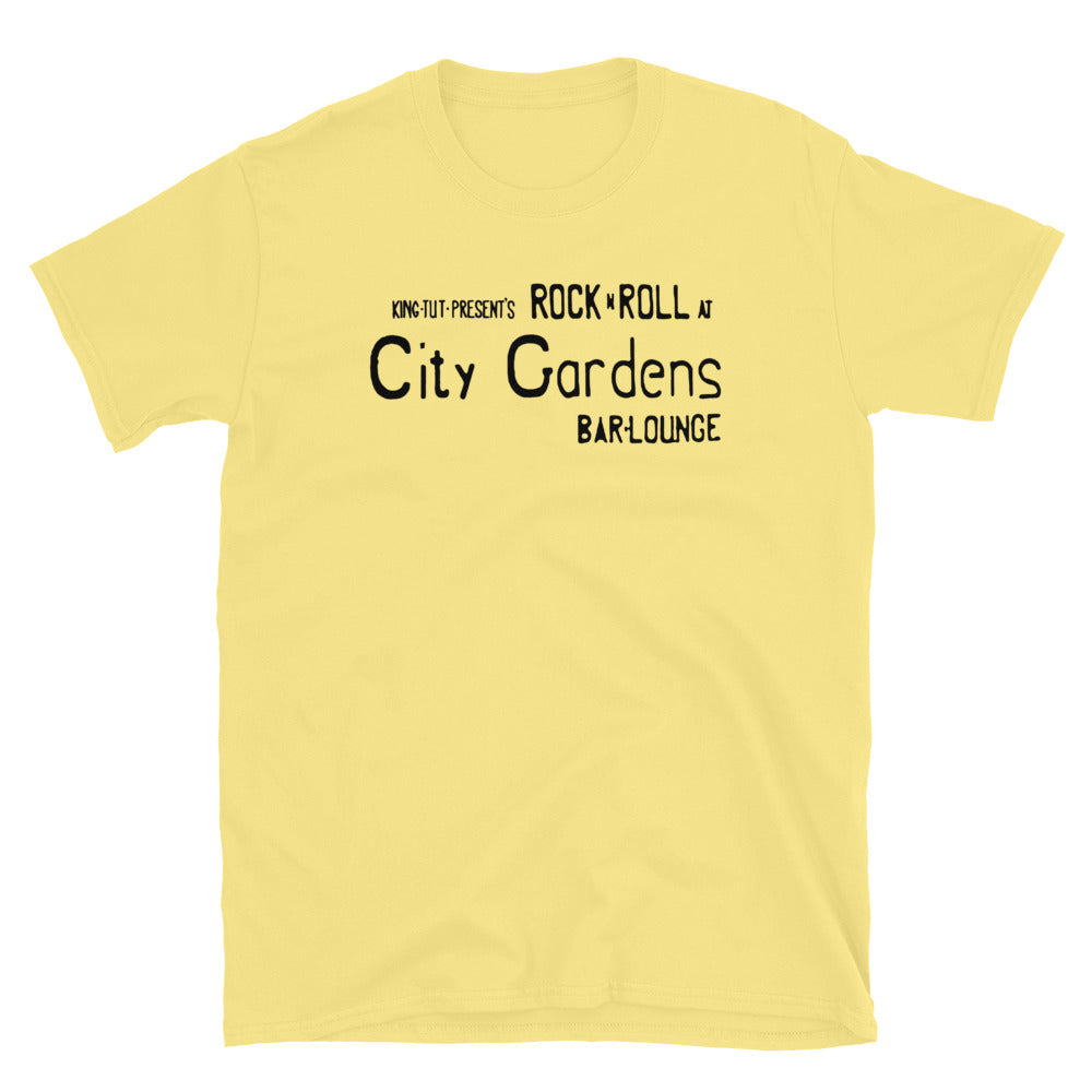 City Gardens Trenton NJ wall sign vintage t-shirt, Cornsilk, front