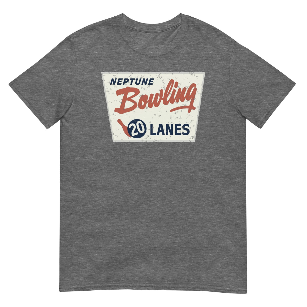 Neptune Bowling 20 Lanes Neptune NJ vintage t-shirt, Graphite Heather, front