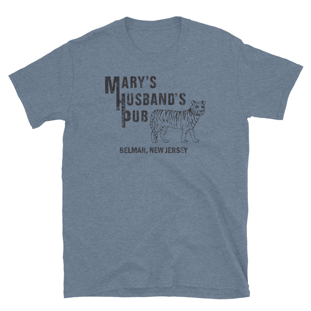 Mary's Husband's Pub - BELMAR - Short-Sleeve Unisex T-Shirt Heather Indigo