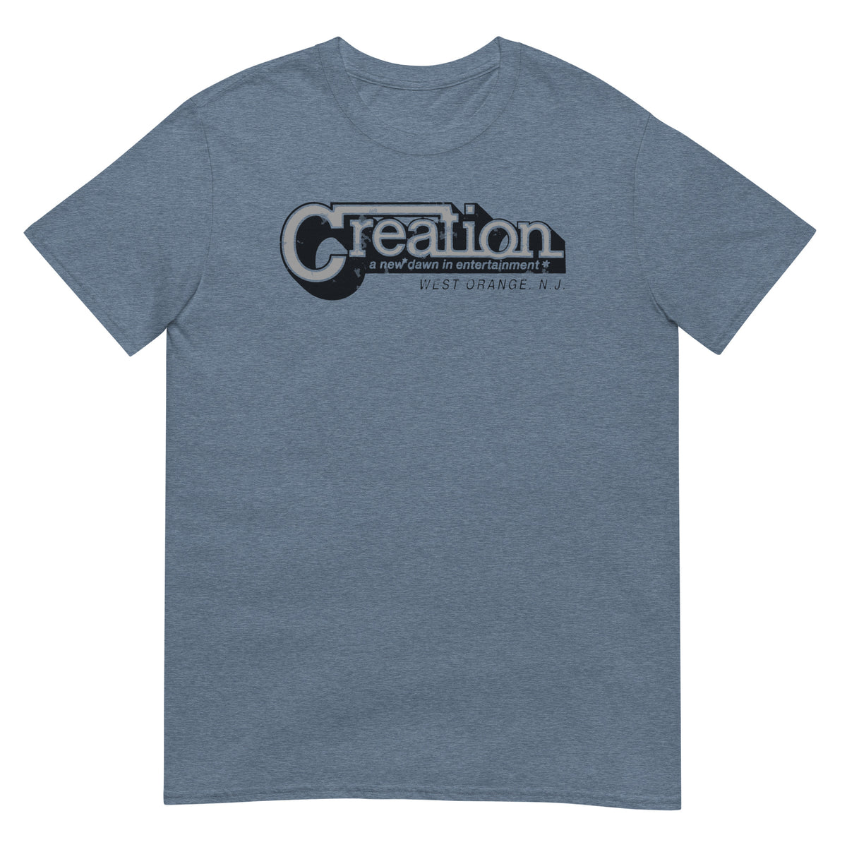 Creation - WEST ORANGE - Vintage Style T-Shirt Heather Indigo