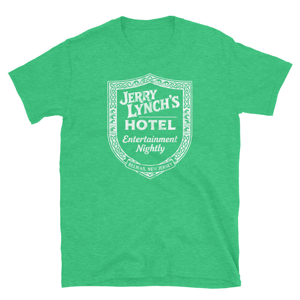 Jerry Lynch's Hotel - BELMAR - Short-Sleeve Unisex T-Shirt Heather Irish Green