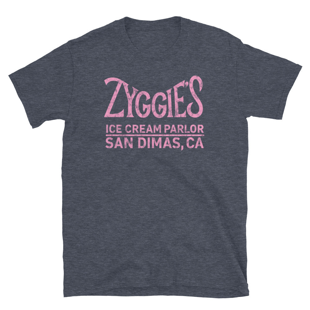 Zyggie's Ice Cream Parlor - SAN DIMAS, CA - Short-Sleeve Unisex T-Shirt Heather Navy