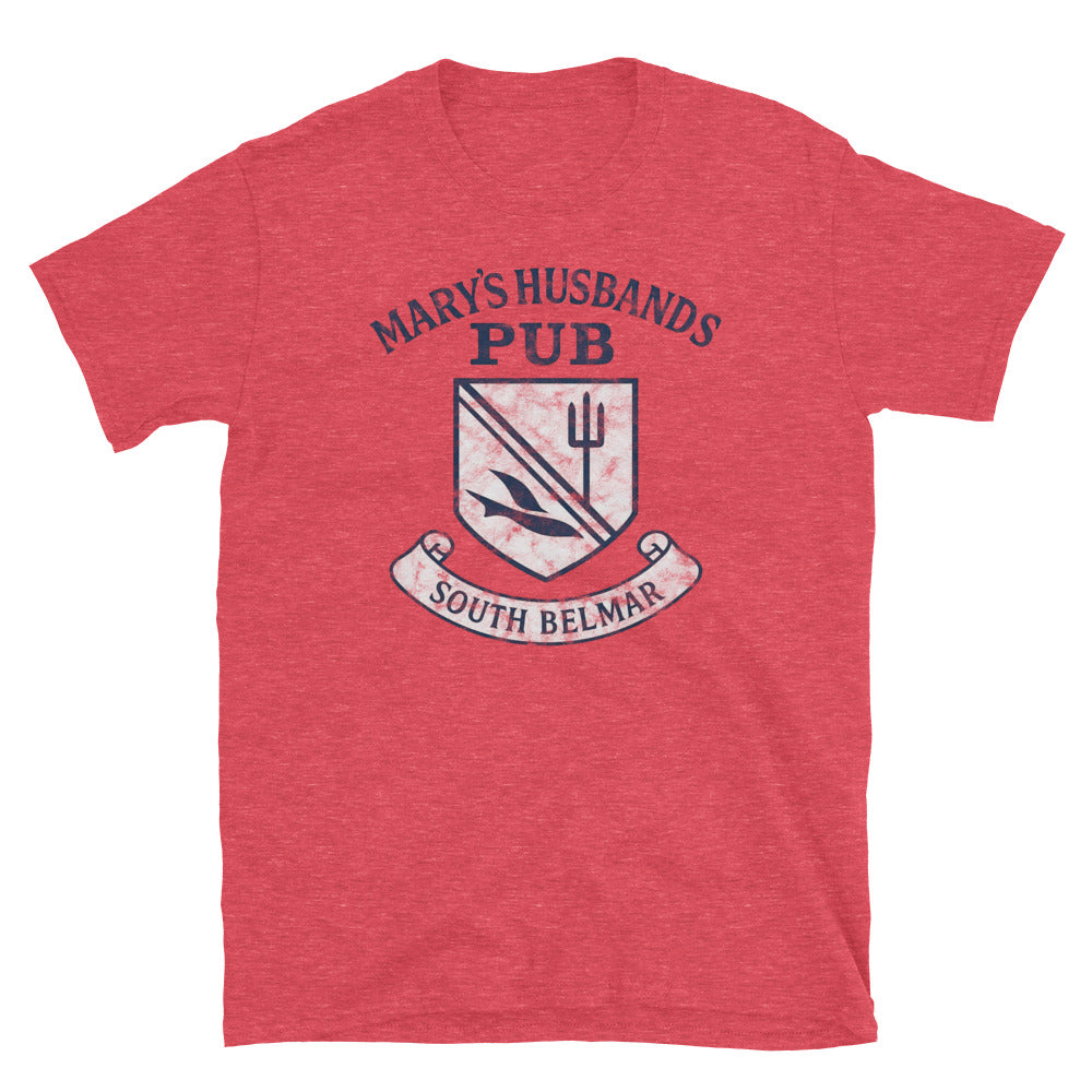 Mary's Husband's Pub - BELMAR - Short-Sleeve Unisex T-Shirt Heather Red