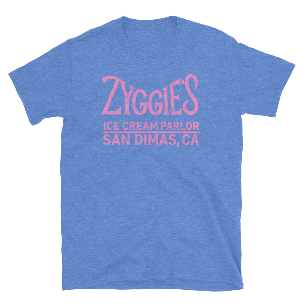 Zyggie's Ice Cream Parlor - SAN DIMAS, CA - Short-Sleeve Unisex T-Shirt Heather Royal