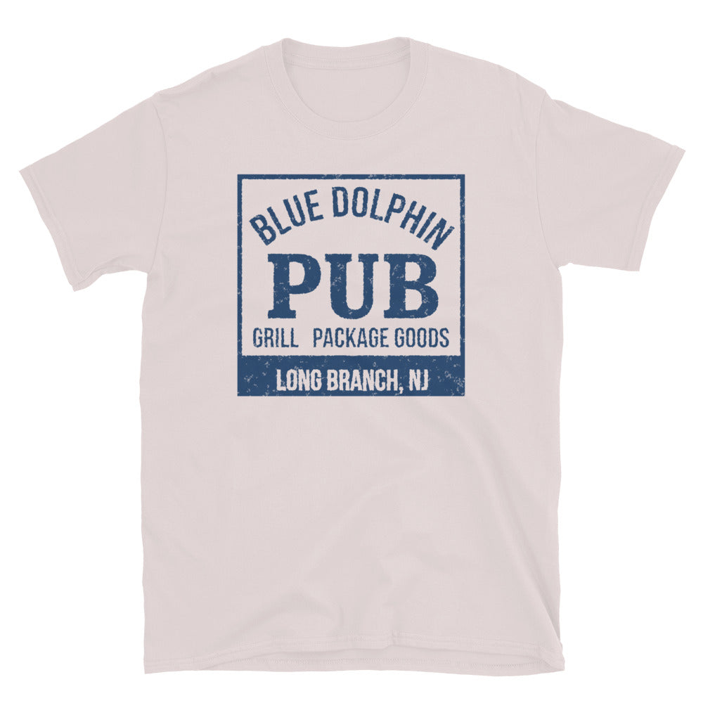 Blue Dolphin Pub Long Branch NJ vintage t-shirt, ice grey, front