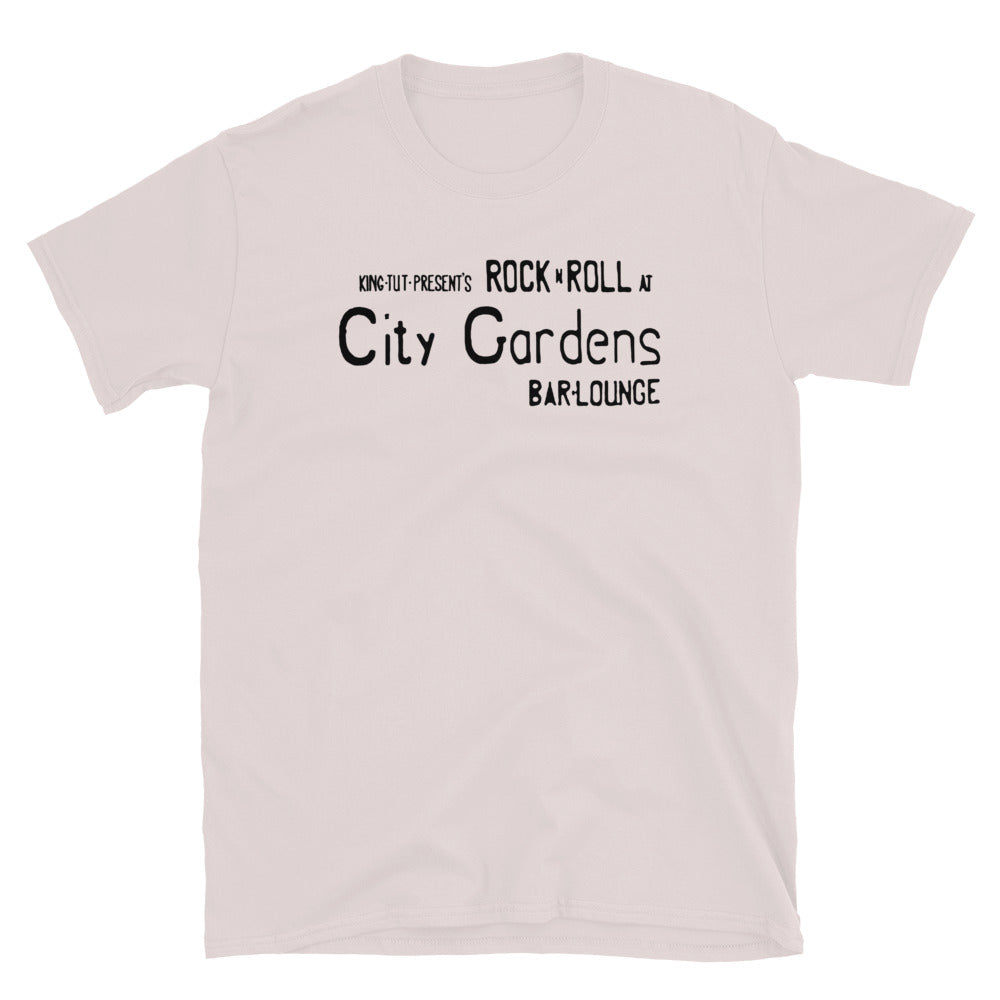 City Gardens Trenton NJ wall sign vintage t-shirt, Ice Grey, front