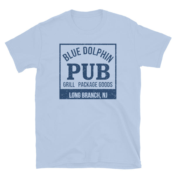 Blue Dolphin Pub Long Branch NJ vintage t-shirt, light blue, front