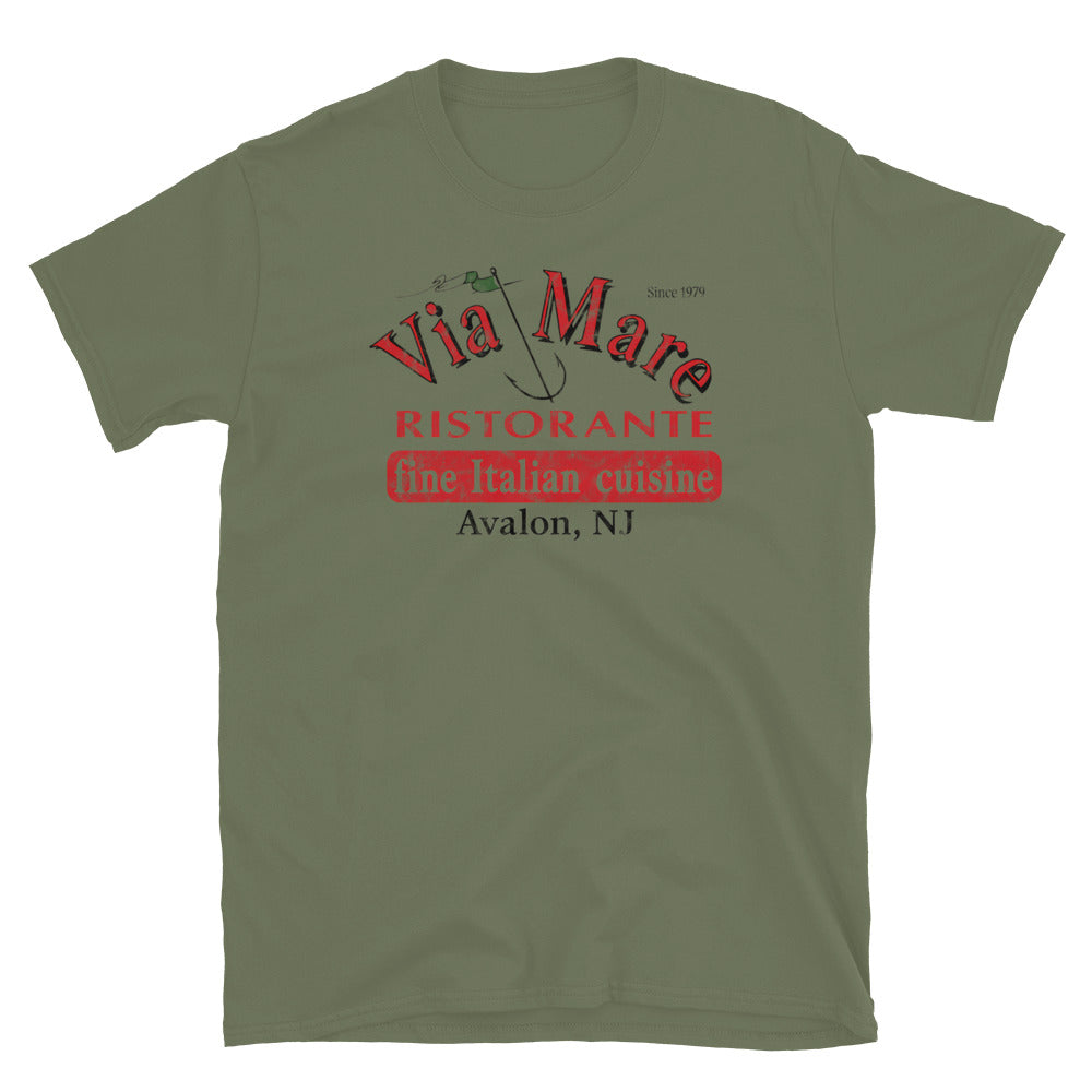 Via Mare Ristorante - AVALON - Short-Sleeve Unisex T-Shirt Military Green