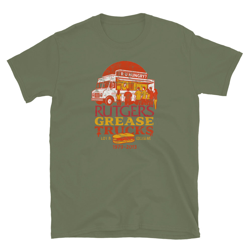 Rutgers Grease Trucks - NEW BRUNSWICK - Short-Sleeve Unisex T-Shirt Military Green
