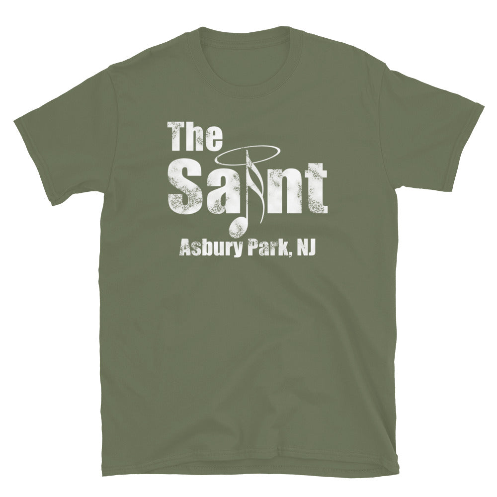 The Saint Asbury Park NJ vintage t-shirt, Military Green, front