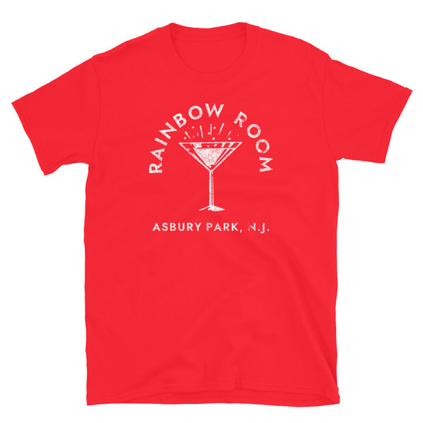 Rainbow Room Albion Hotel Asbury Park NJ martini vintage t-shirt, Red, front