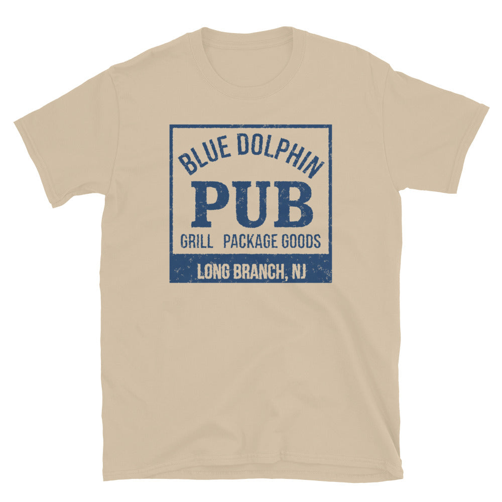 Blue Dolphin Pub Long Branch NJ vintage t-shirt, sand, front