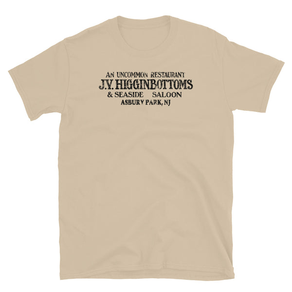 J.V. Higginbottoms Asbury Park NJ vintage t-shirt, Sand, front