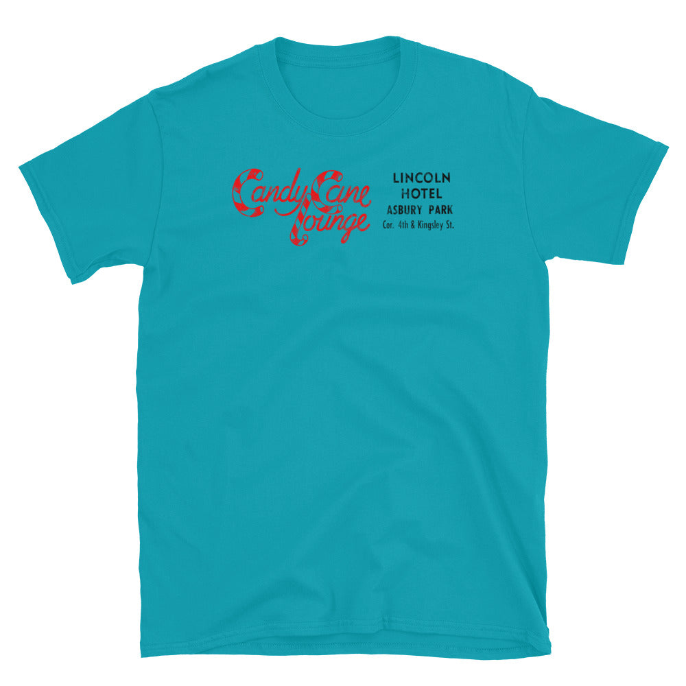 Candy Cane Lounge - ASBURY PARK - Short-Sleeve Unisex T-Shirt Tropical Blue