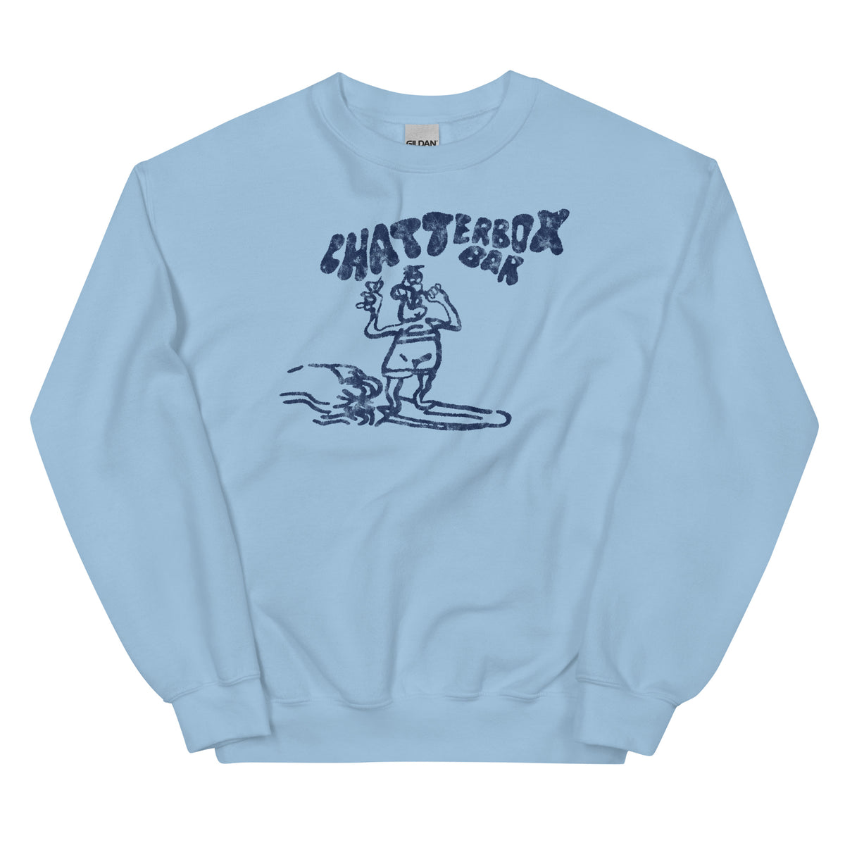 The Original Chatterbox Bar - SEASIDE HEIGHTS - Unisex Crewneck Sweatshirt Light Blue