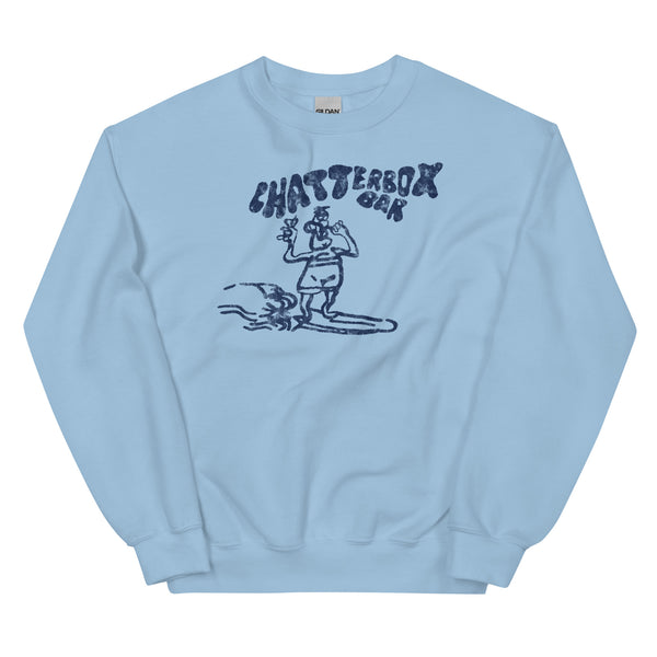 The Original Chatterbox Bar - SEASIDE HEIGHTS - Unisex Crewneck Sweatshirt Light Blue