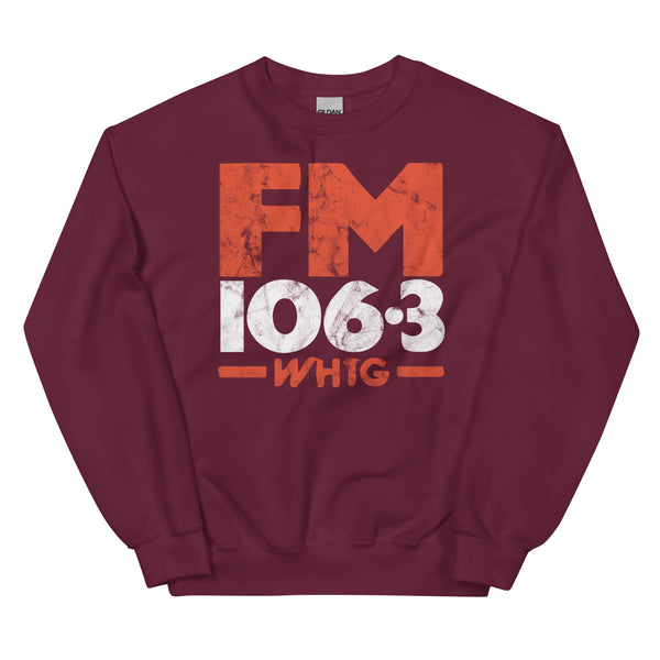 FM106.3 WHTG - NEW JERSEY - Unisex Crewneck Sweatshirt Maroon