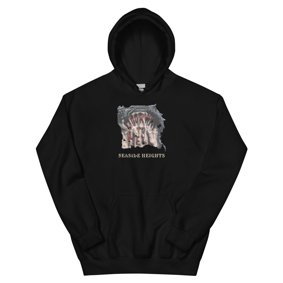 Doorway to Hell Seaside Heights NJ vintage hoodie, Black, front