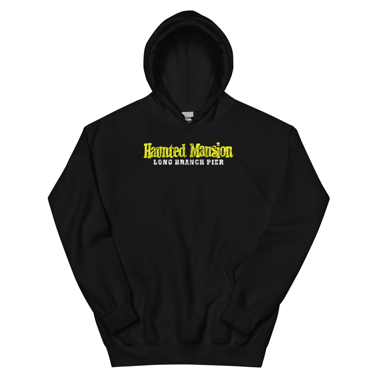 Haunted Mansion Long Branch NJ vintage hoodie, Black, front