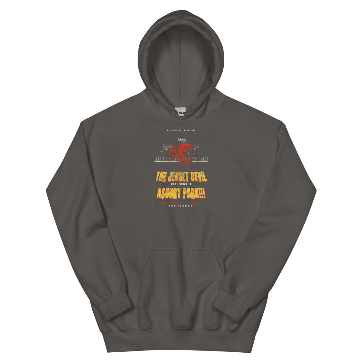 The Jersey Devil Went Down To Asbury Park Asbury Park NJ vintage hoodie, Charcoal, front