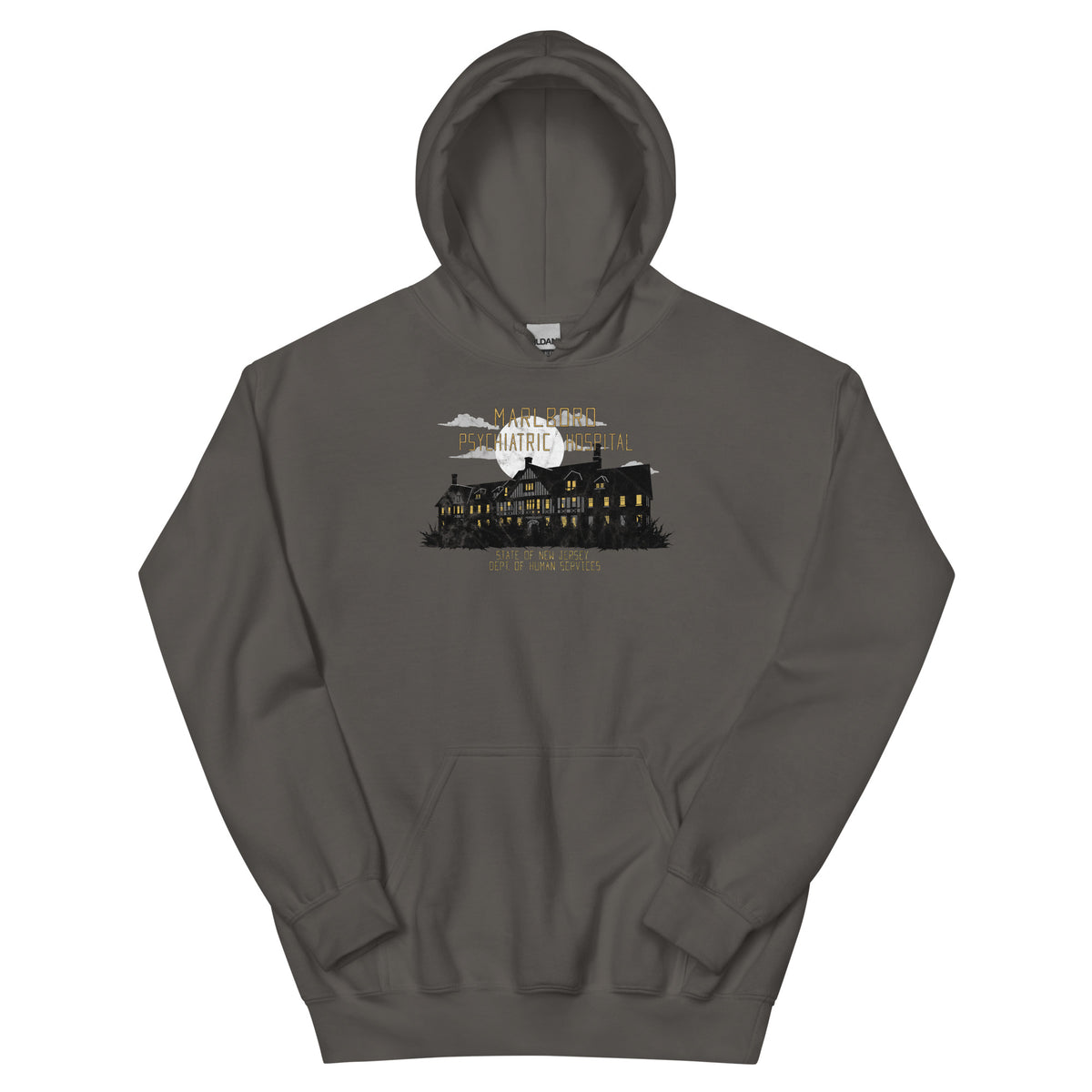 Marlboro Psychiatric Hospital Marlboro NJ vintage hoodie, Charcoal, front