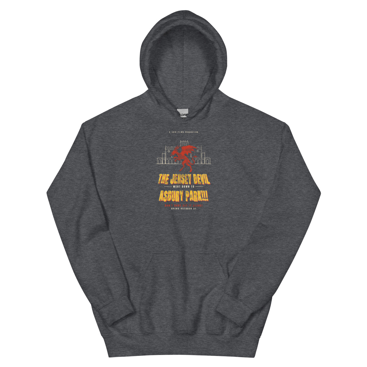 The Jersey Devil Went Down To Asbury Park Asbury Park NJ vintage hoodie, Dark Heather, front
