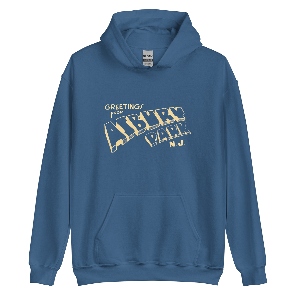 Greetings From Asbury Park - ASBURY PARK - Unisex Hoodie Indigo Blue