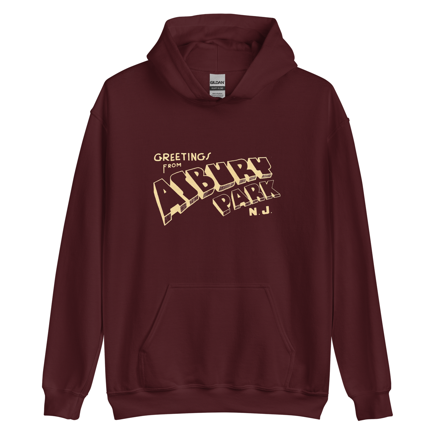 Greetings From Asbury Park - ASBURY PARK - Unisex Hoodie Maroon