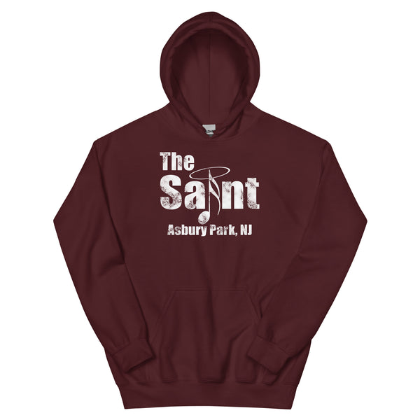 The Saint Asbury Park NJ vintage hoodie, Maroon, front