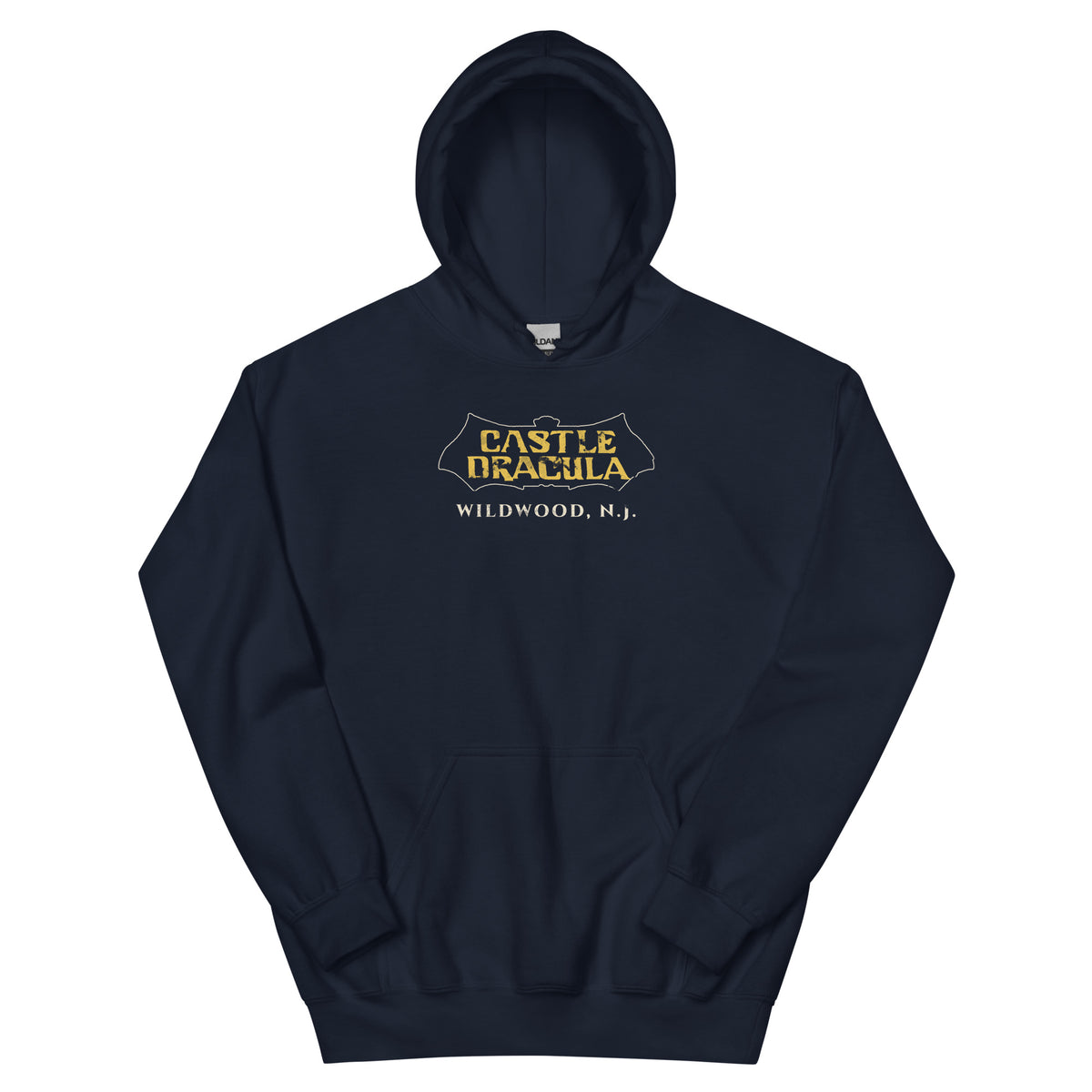 Castle Dracula Wildwood NJ vintage hoodie, Navy, front