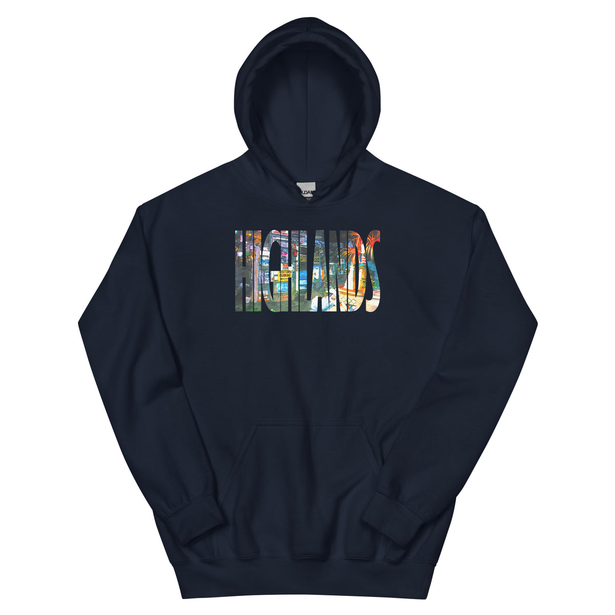 Bud's Grave Highlands NJ vintage hoodie, Navy, front