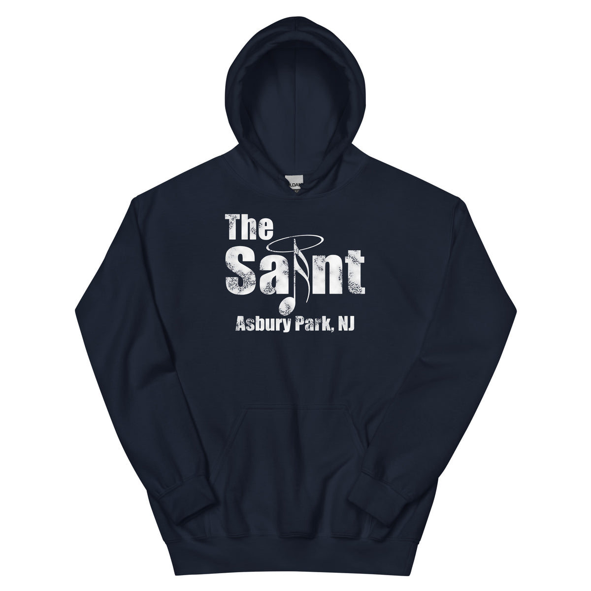 The Saint Asbury Park NJ vintage hoodie, Navy, front