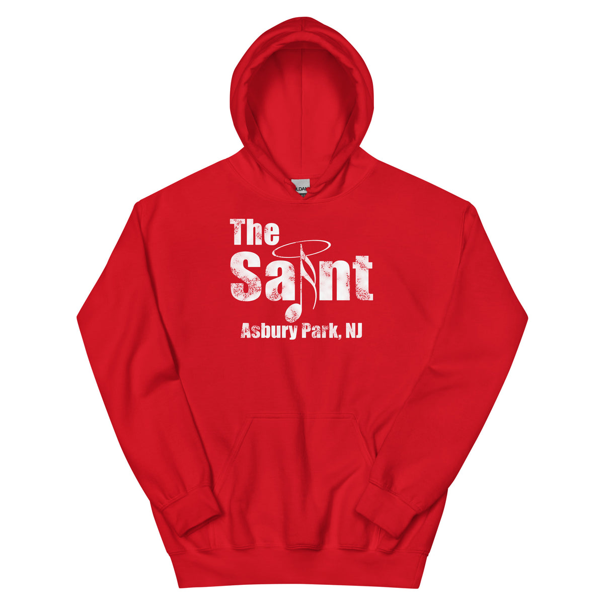 The Saint Asbury Park NJ vintage hoodie, Red, front