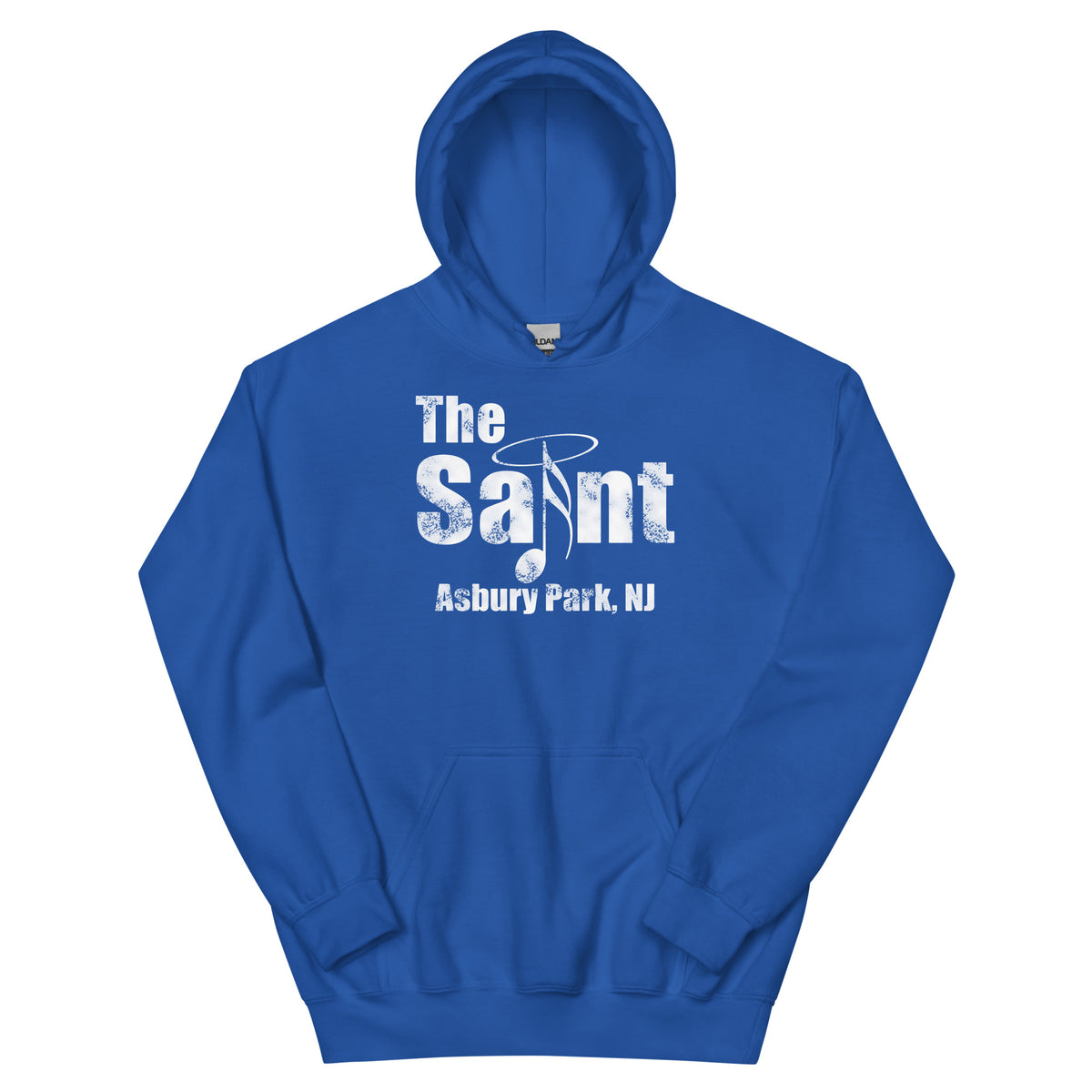 The Saint Asbury Park NJ vintage hoodie, Royal, front