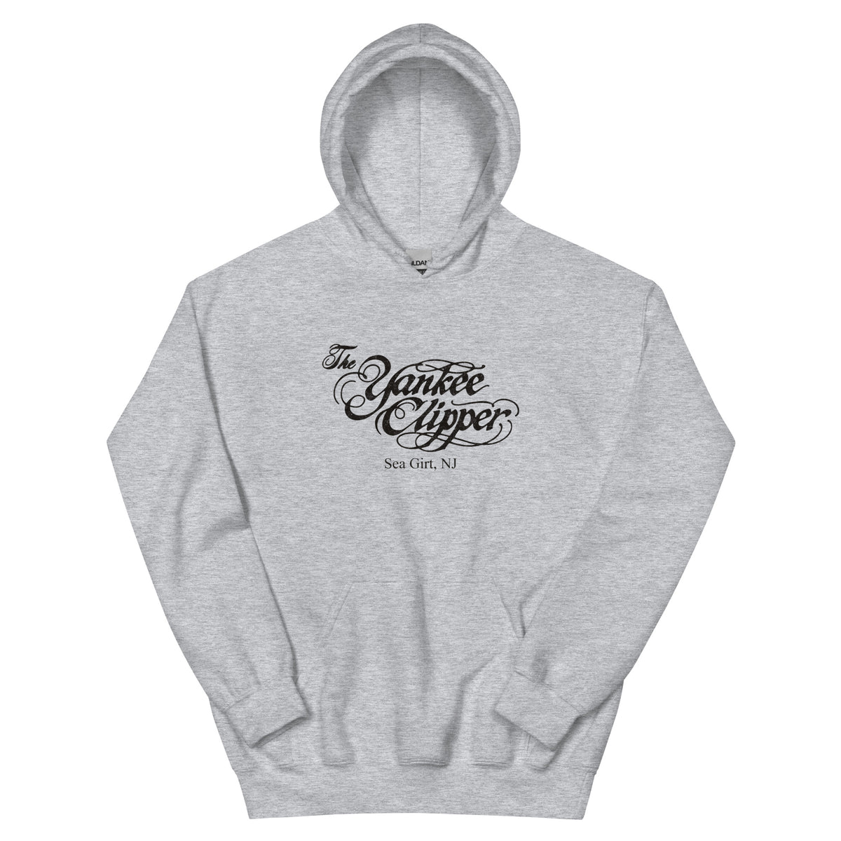 The Yankee Clipper Sea Girt NJ vintage hoodie, Sport Grey, front